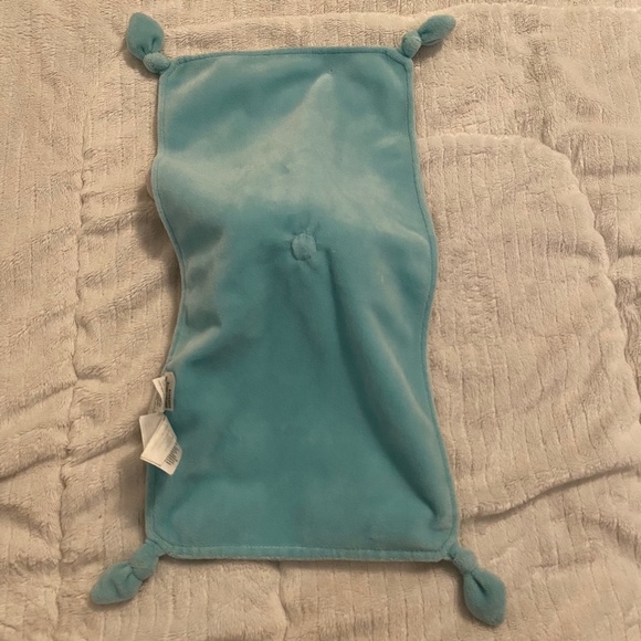 Carter's Elephant Blue Grey Rectangular Rattle Plush Baby Security Blanket Lovey - Picture 3 of 5